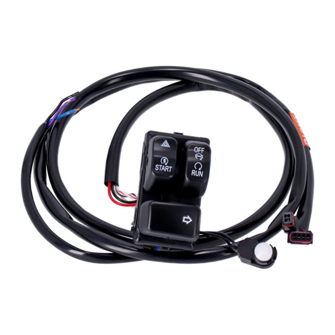 HD HANDLEBAR SWITCH & WIRING KIT, RIGHT, 11-23 Softail, 14-22 XL. H-D CAN-bus models. (excl. Touring)